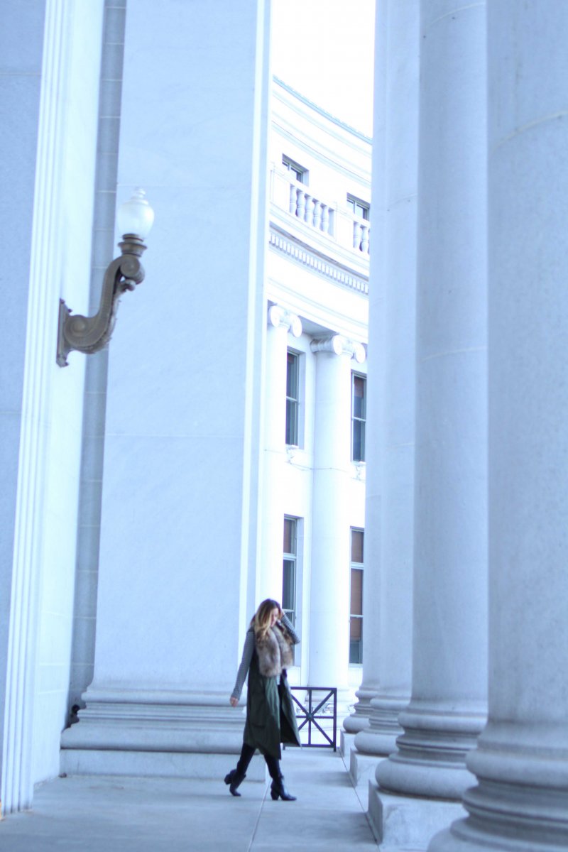 The Cashmere Gypsy » Green Long Vest and Striped Shirt