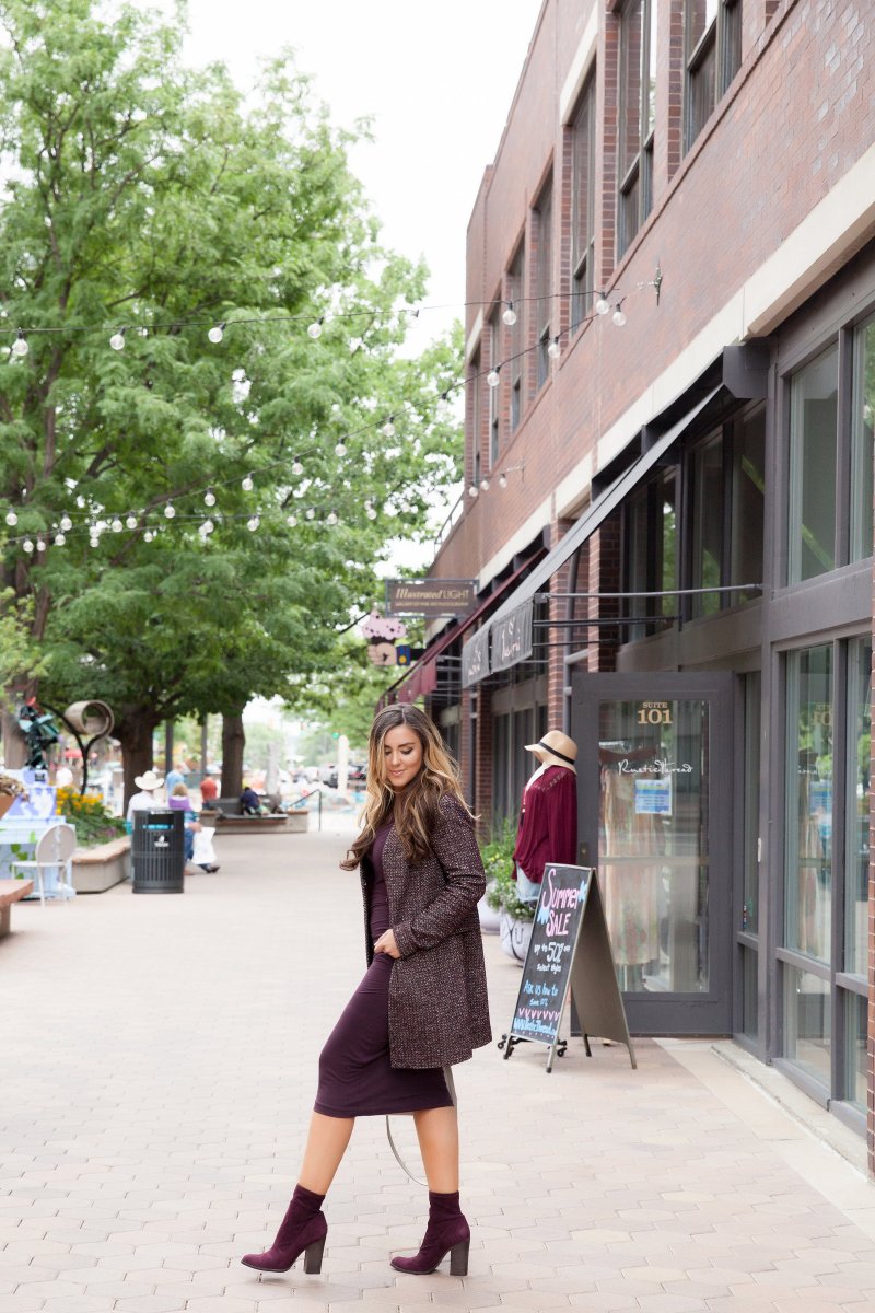 burgundy-tweed-coat-burgundy-midi-dress